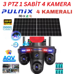 SOLAR 4G KAMERA E-SİM PULNİX PLX-7006 İPC 4 KAMERALI 3 PTZ HİEASY