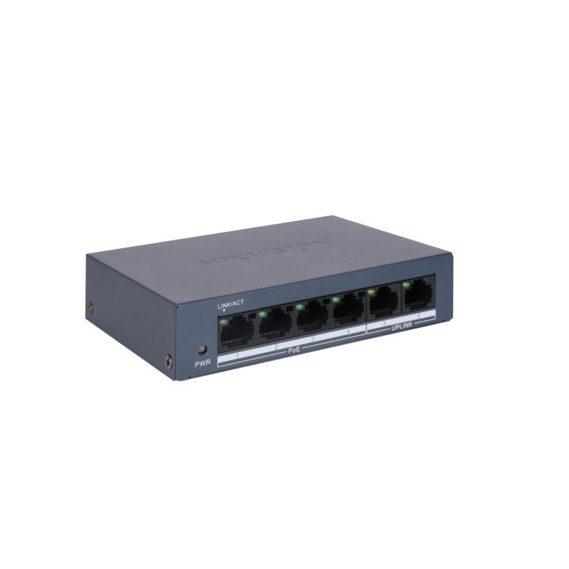 HIKVISION DS-3E0106MP-E/M 4XFE+2XFE MEGABİT YÖNETİLEMEZ 45W POE SWİTCH