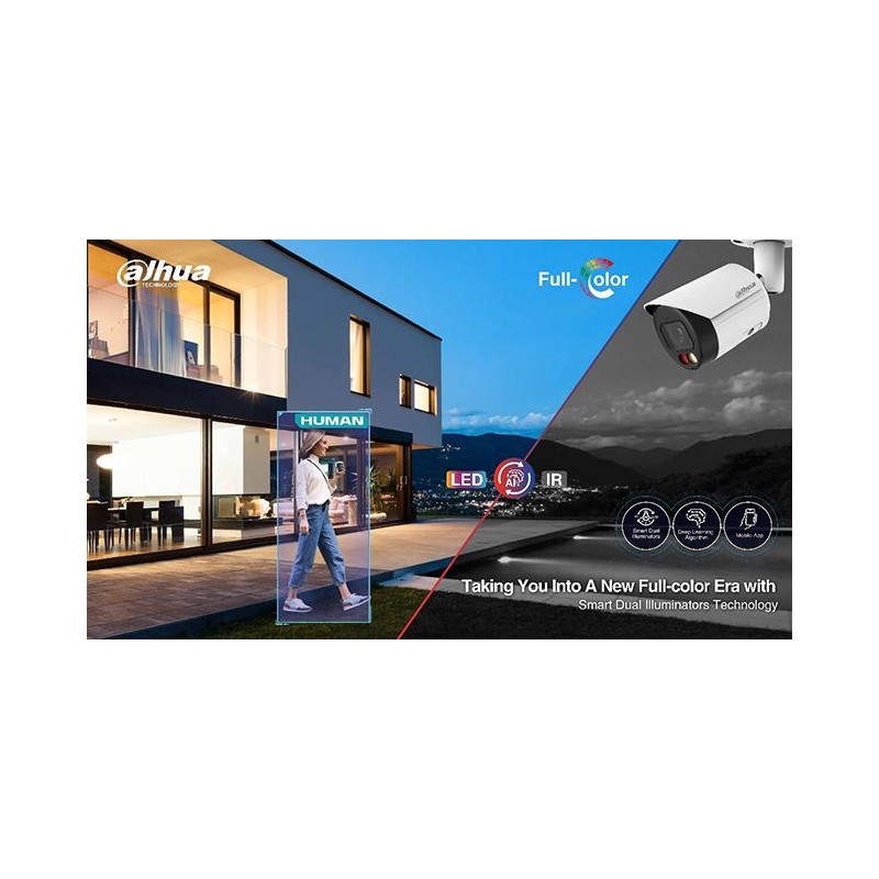 DAHUA IPC-HFW2249S-S-IL 2MP 3.6MM FULLCOLOR IP BULLET KAMERA (AKILLI İKİLİ AYDINLATMA,SMD+)