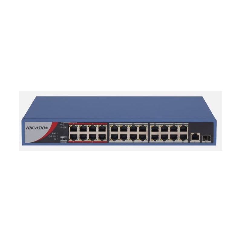 HIKVISION DS-3E0326P-E/M(B) 24xFE+1xGE-1GE/SPF MEGABİT YÖNETİLEMEZ 240W POE SWİTCH