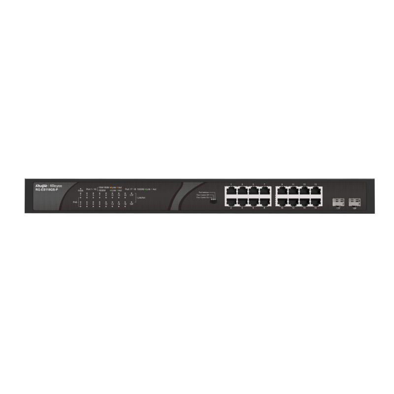 RUİJİE-REYEE RG-ES118GS-P 16XGE 2XGE/SFP F.GİGABİT 247W POE SWİTCH