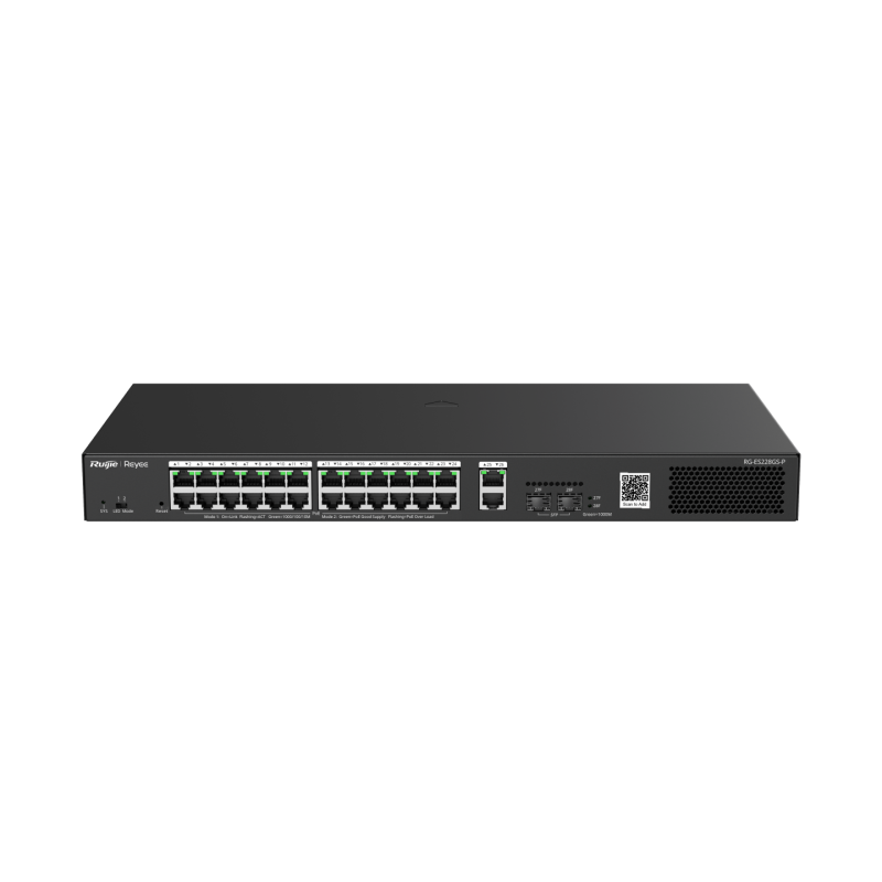 RUİJİE-REYEE RG-ES228GS-P 24XGE-2XGE/SFP 370W POE SWİTCH