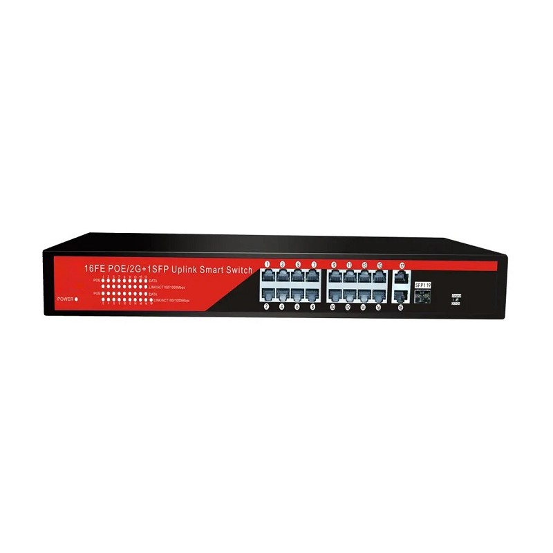 EZCOOL EZ-16PSF-SFP 16PORT 16FE+2GE+1SFP GİGABİT POE SWİTCH 240W