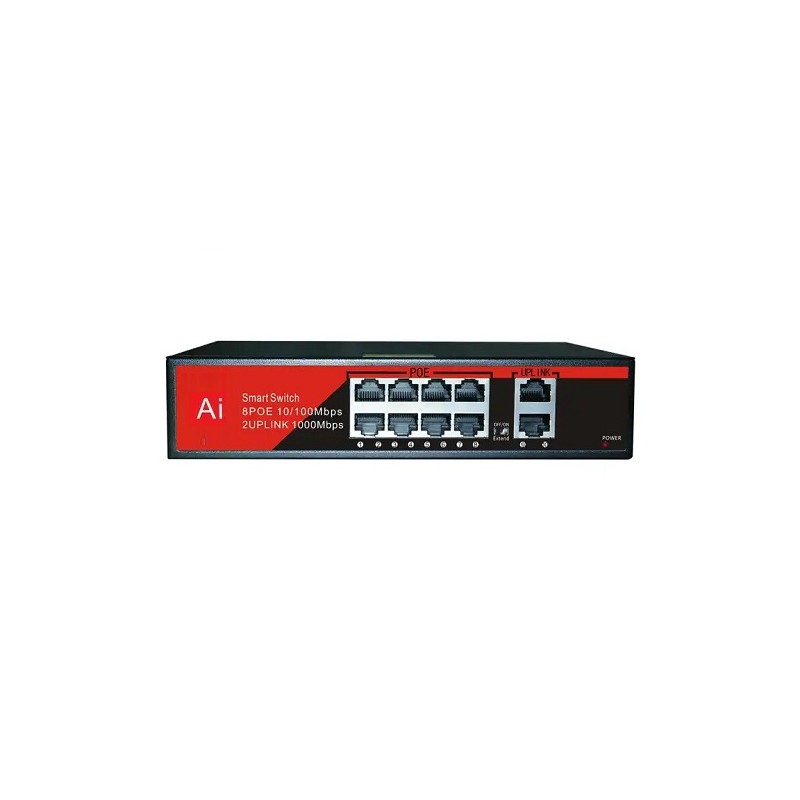 EZCOOL EZ-08PSF 8 PORT 8xFE+2xGE GİGABİT POE SWİTCH 120W