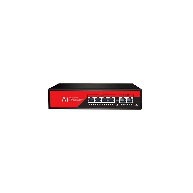 EZCOOL EZ-04PSF-FG 4PORT 4GE+2GE F.GİGABİT POE SWİTCH 65W
